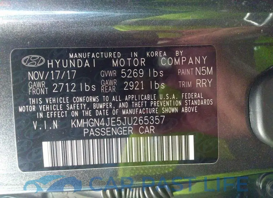 KMHGN4JE5JU265357# 9