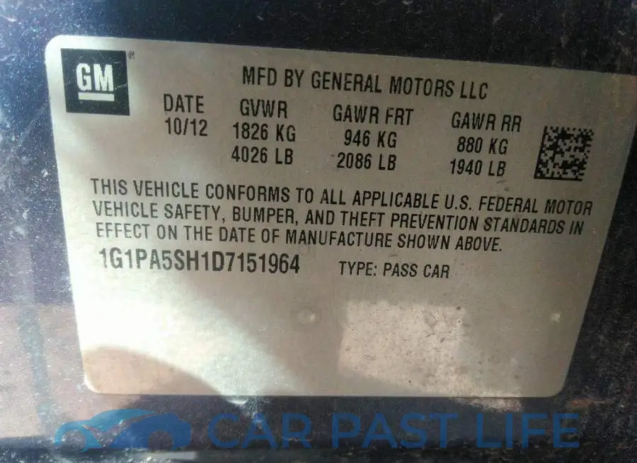 1G1PA5SH1D7151964# 9