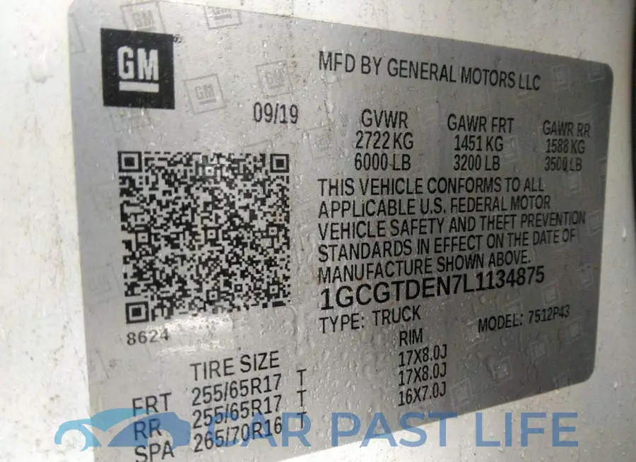 1GCGTDEN7L1134875# 9