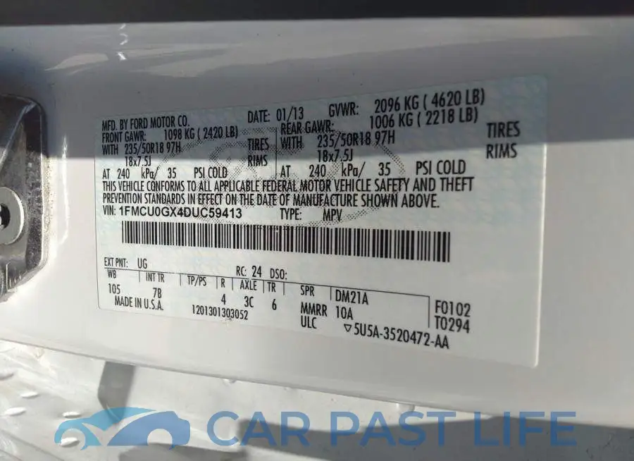 1FMCU0GX4DUC59413# 9