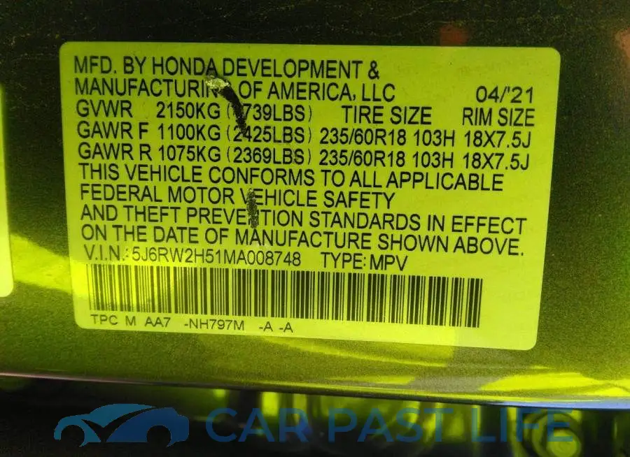 5J6RW2H51MA008748# 9
