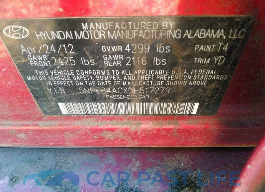 5NPEB4ACXDH517279# 9