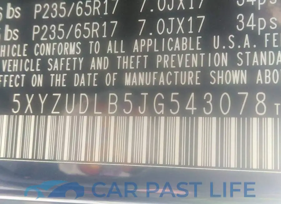 5XYZUDLB5JG543078# 9