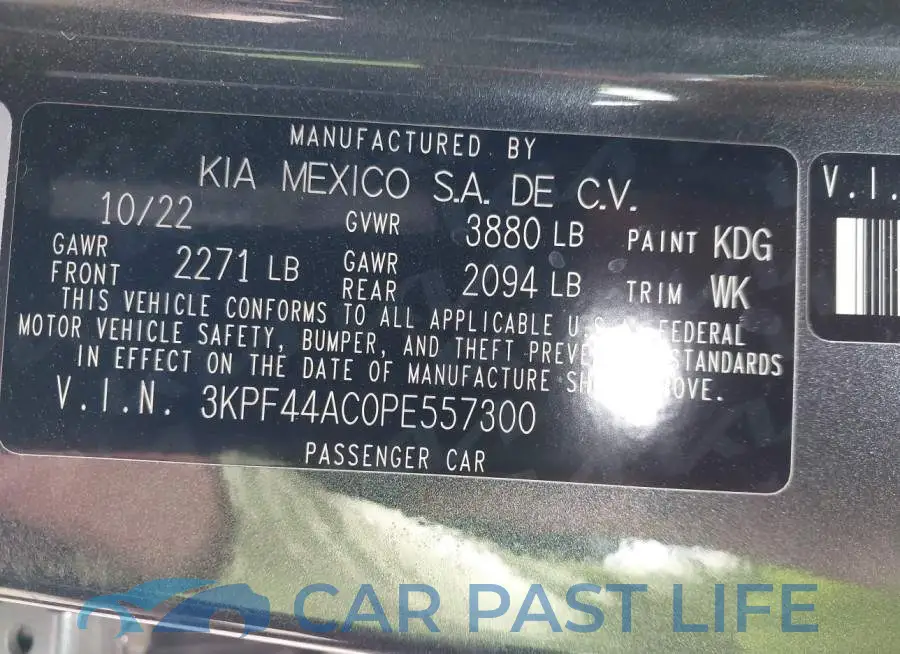 3KPF44AC0PE557300# 9