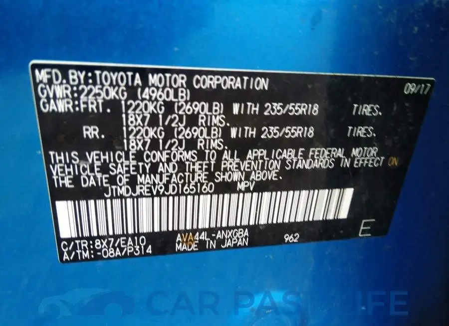 JTMDJREV9JD165160# 9