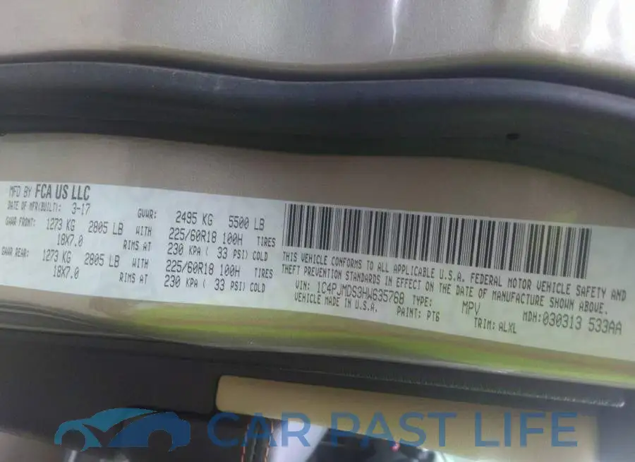 1C4PJMDS3HW635768# 9