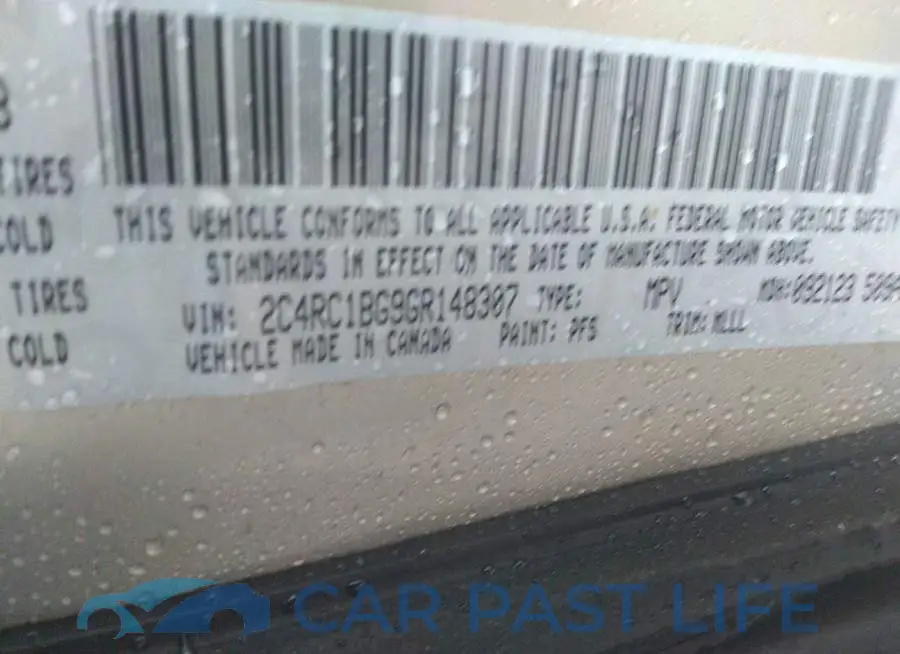 2C4RC1BG9GR148307# 9