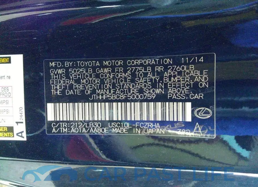 JTHHP5BC8F5000759# 9