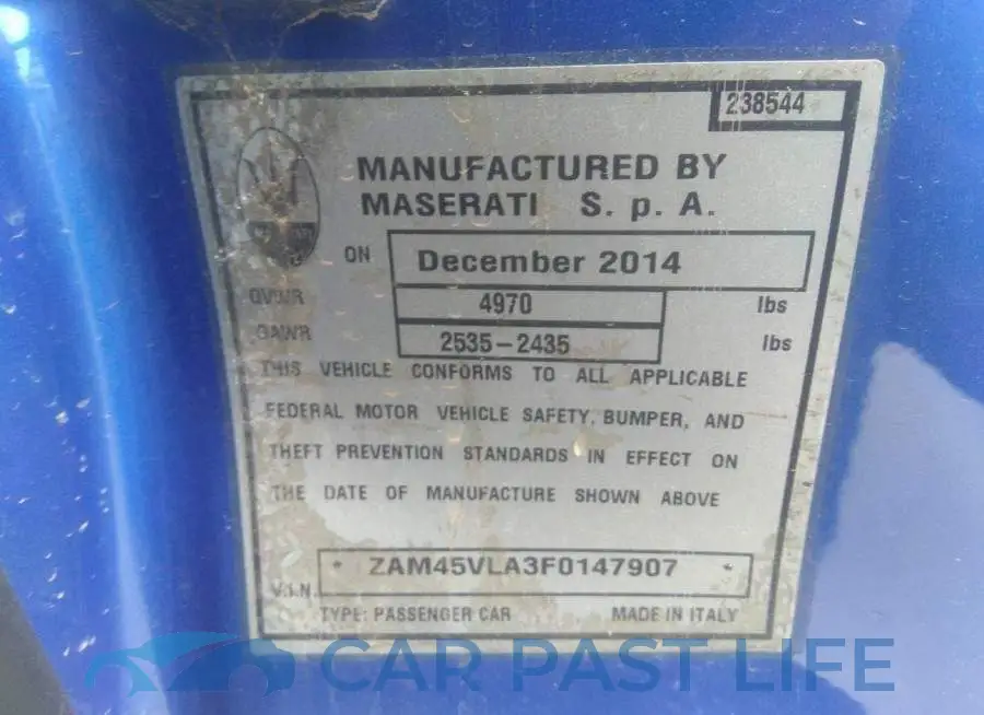 ZAM45VLA3F0147907# 9