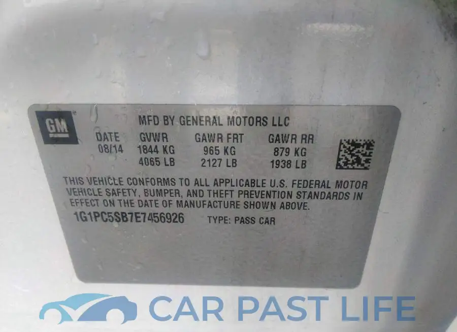 1G1PC5SB7E7456926# 9