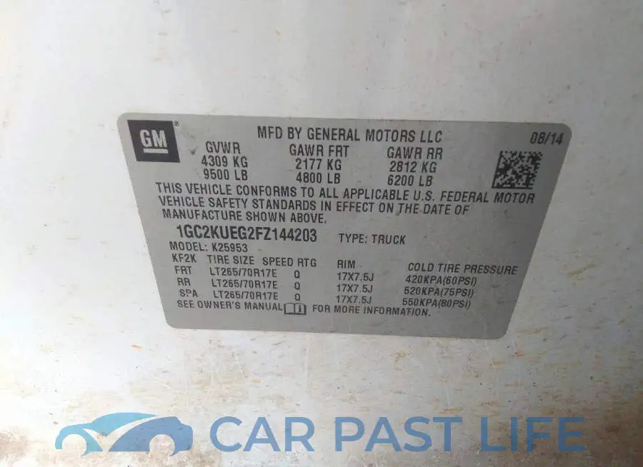 1GC2KUEG2FZ144203# 9