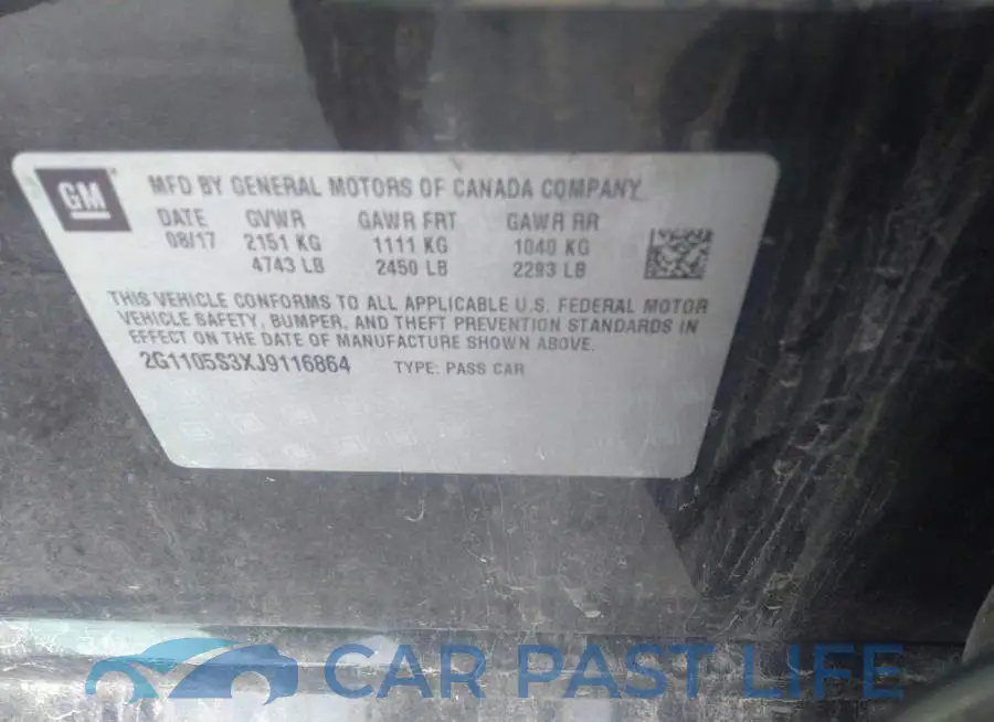 2G1105S3XJ9116864# 9