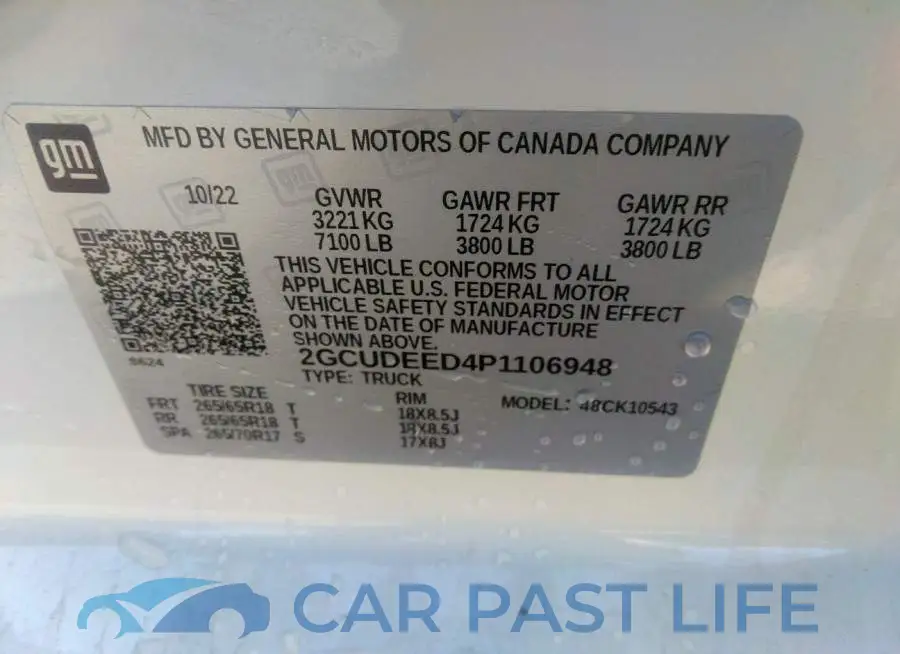 2GCUDEED4P1106948# 9
