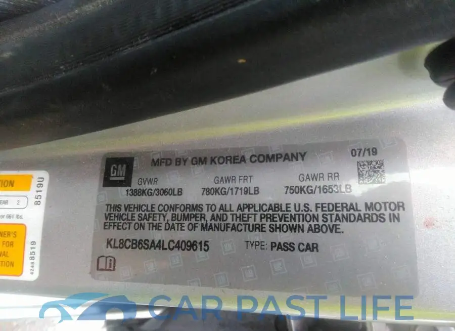KL8CB6SA4LC409615# 9