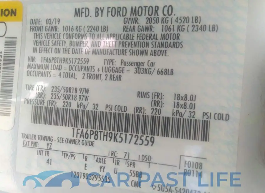 1FA6P8TH9K5172559# 9