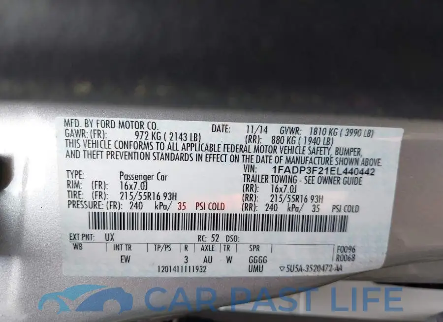 1FADP3F21EL440442# 9