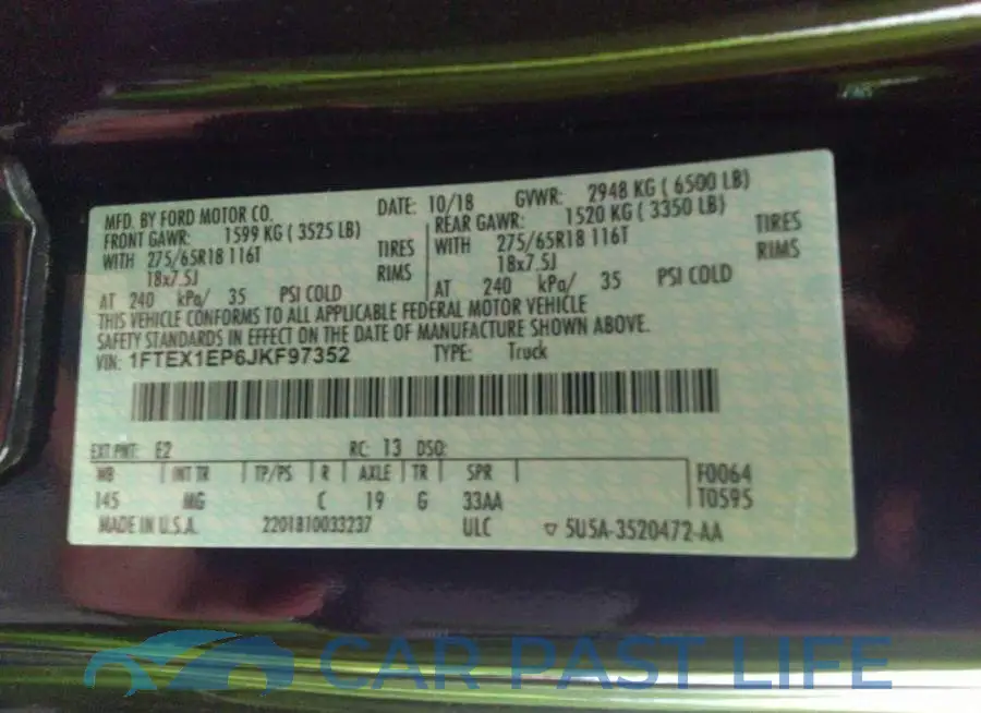 1FTEX1EP6JKF97352# 9