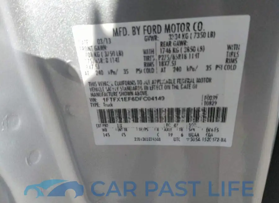 1FTFX1EF6DFC04149# 9
