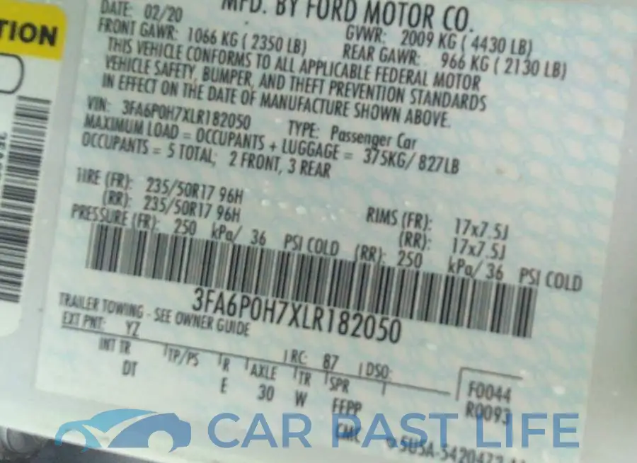 3FA6P0H7XLR182050# 9