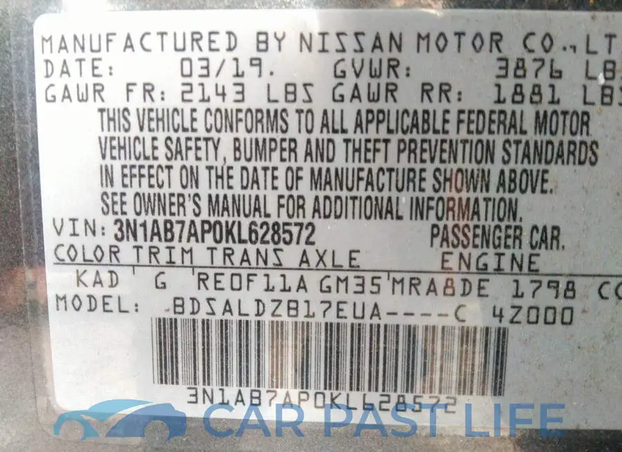 3N1AB7AP0KL628572# 9