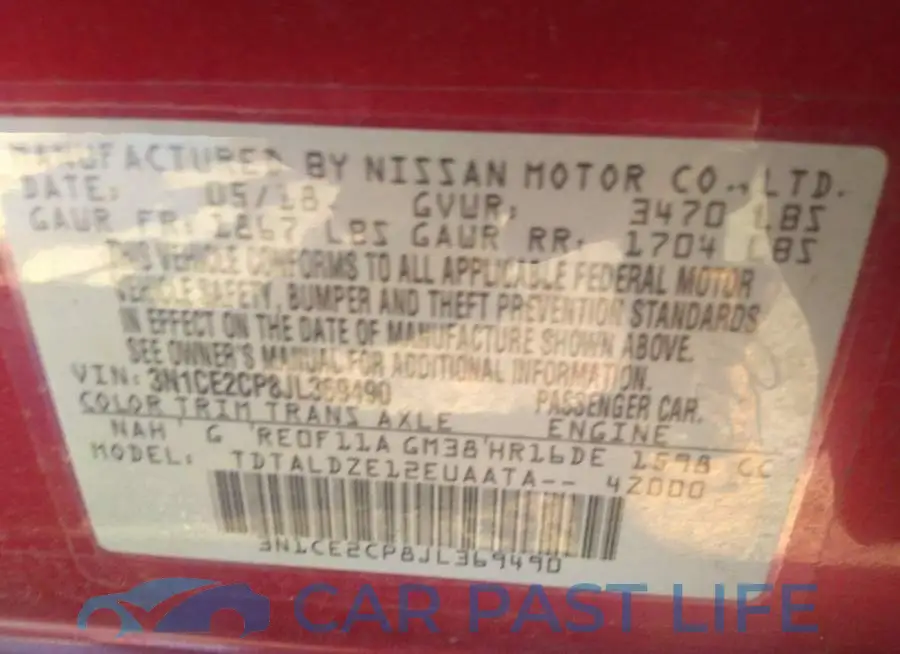 3N1CE2CP8JL369490# 9