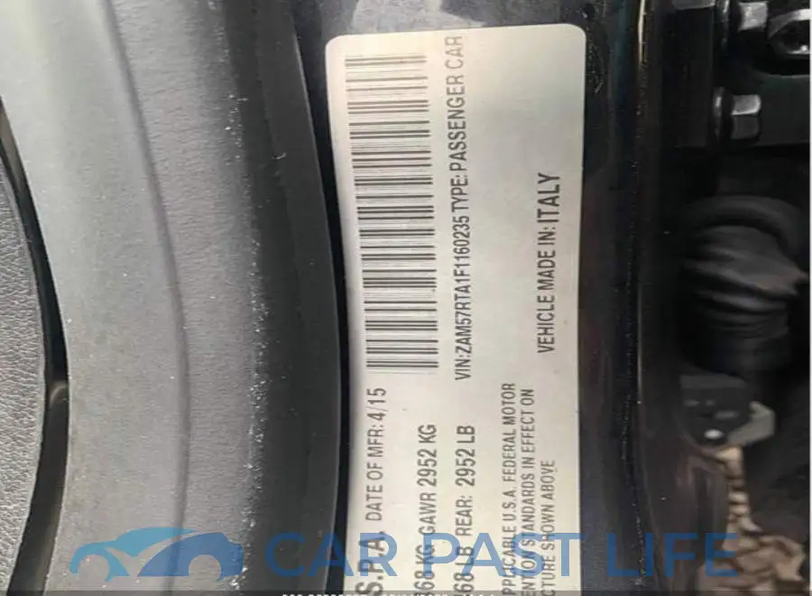 ZAM57RTA1F1160235# 9