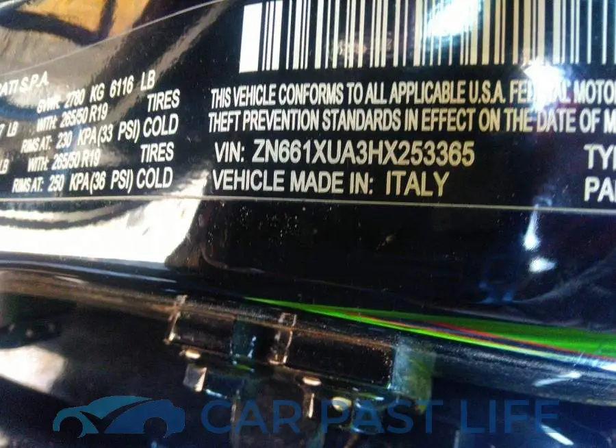 ZN661XUA3HX253365# 9