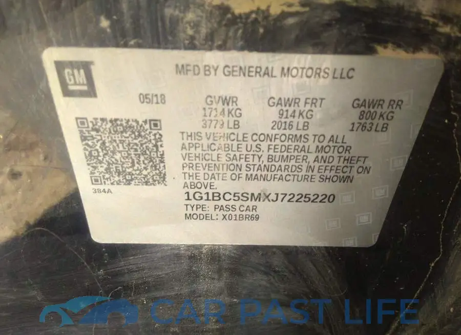 1G1BC5SMXJ7225220# 9