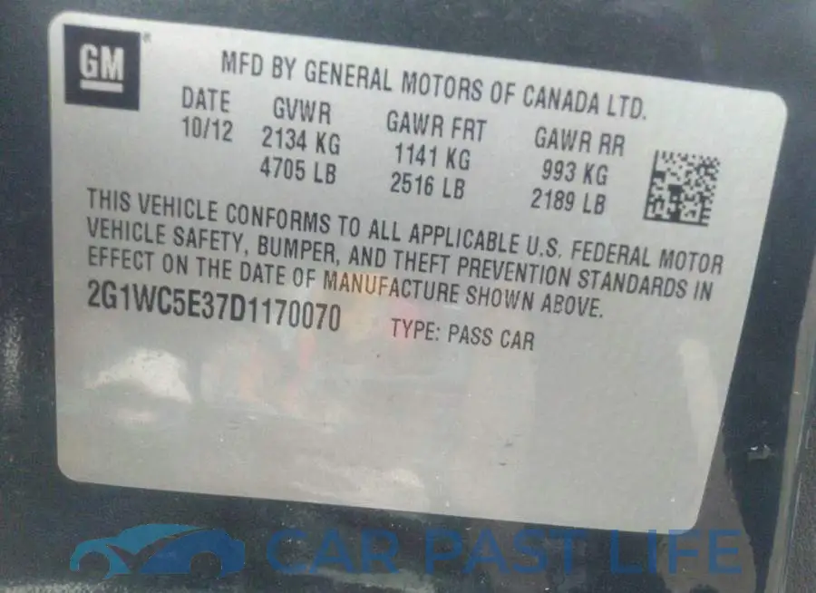 2G1WC5E37D1170070# 9