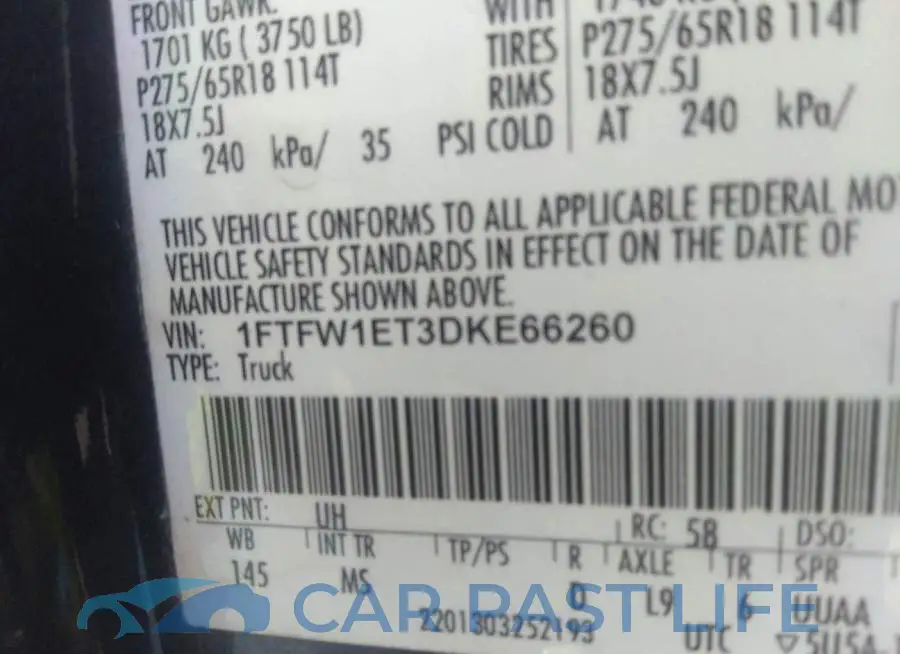 1FTFW1ET3DKE66260# 9