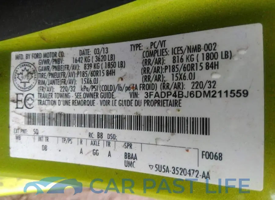 3FADP4BJ6DM211559# 9