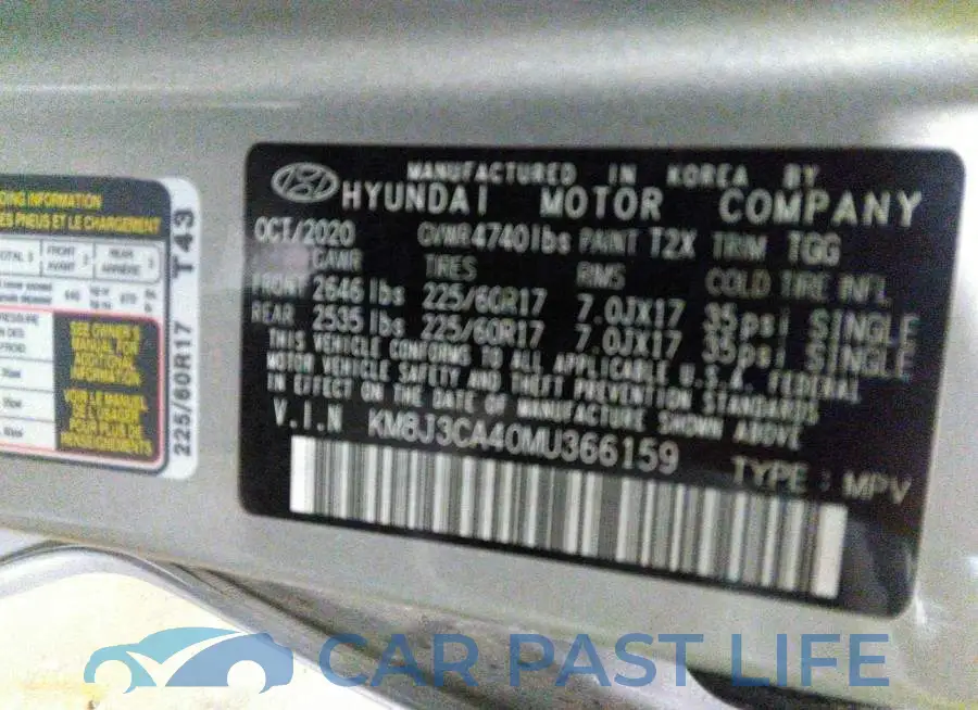 KM8J3CA40MU366159# 9