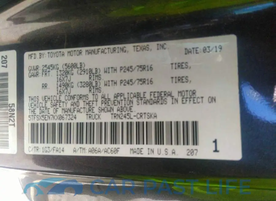 5TFSX5EN7KX067324# 9