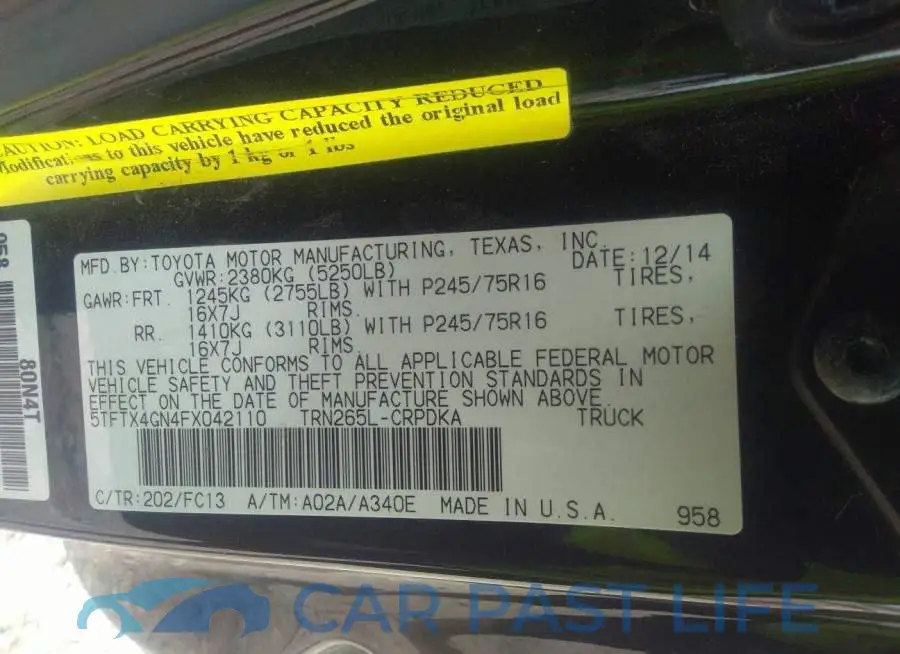 5TFTX4GN4FX042110# 9