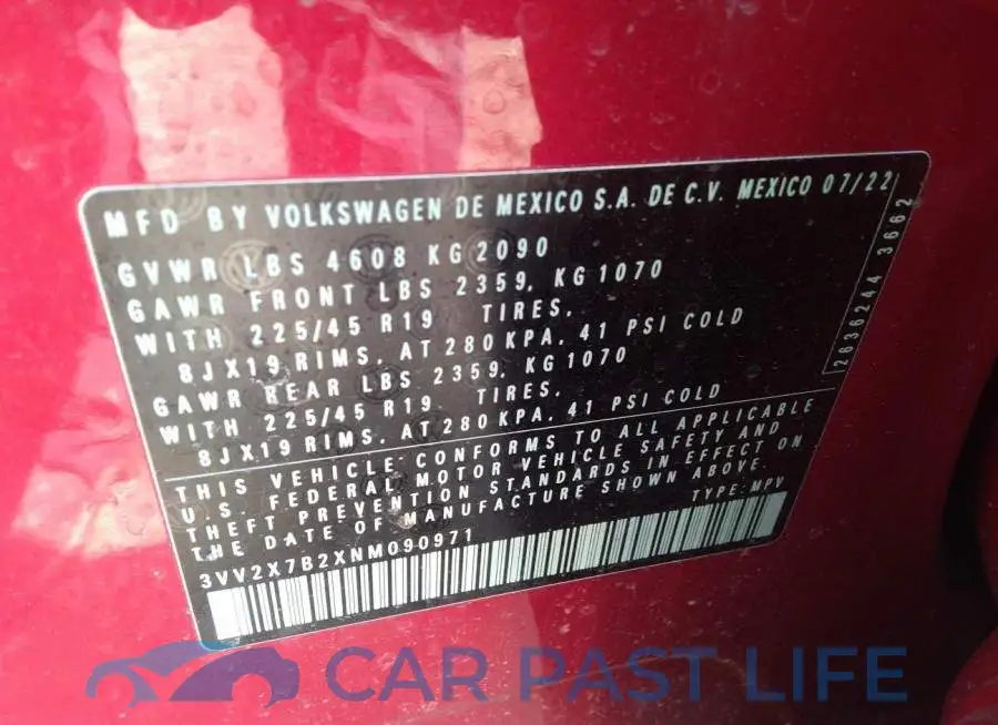 3VV2X7B2XNM090971# 9