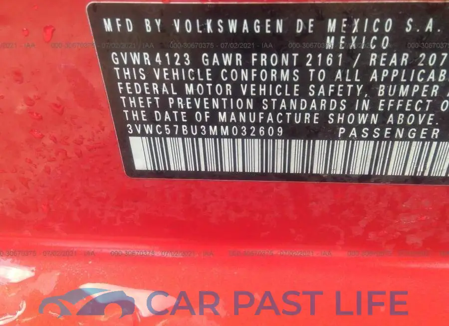 3VWC57BU3MM032609# 9