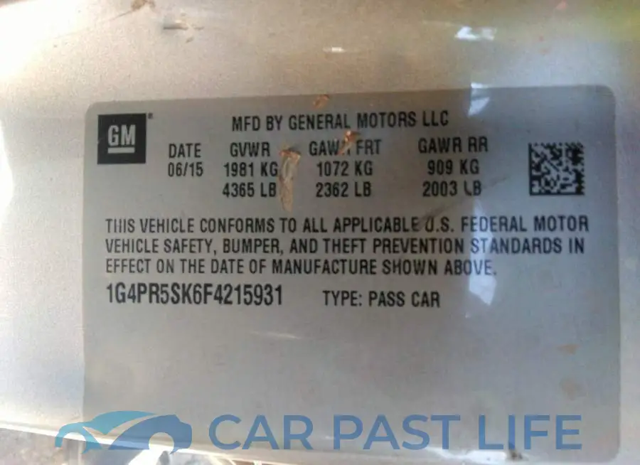 1G4PR5SK6F4215931# 9