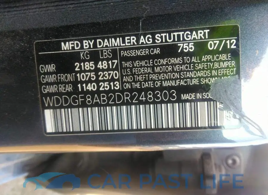 WDDGF8AB2DR248303# 9