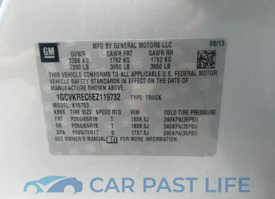 1GCVKREC6EZ119732# 9