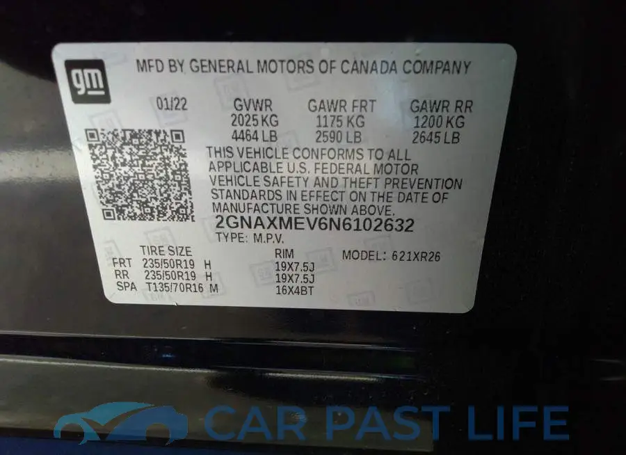 2GNAXMEV6N6102632# 9