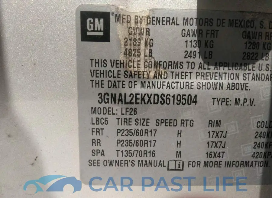 3GNAL2EKXDS619504# 9