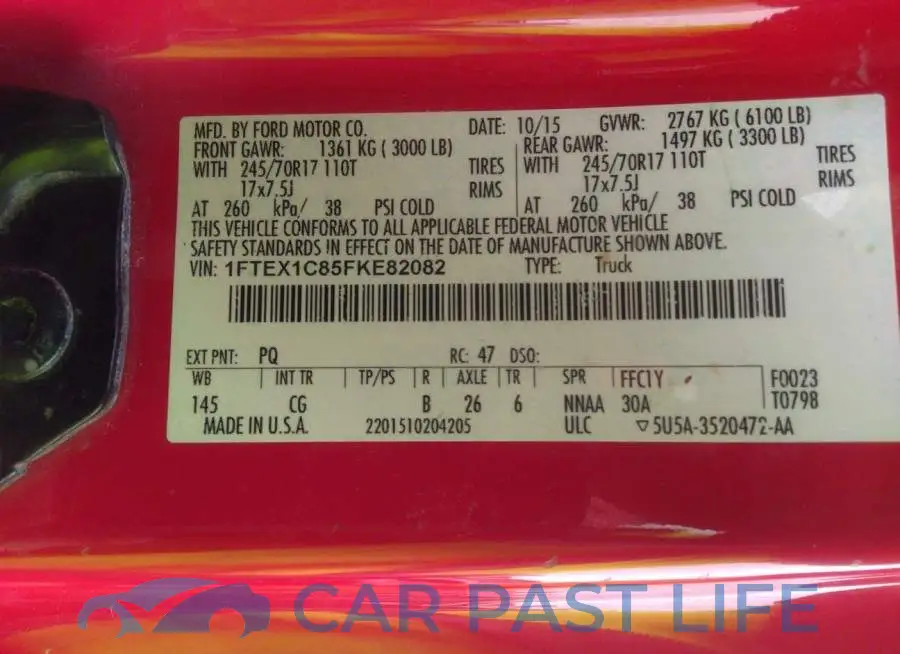 1FTEX1C85FKE82082# 9