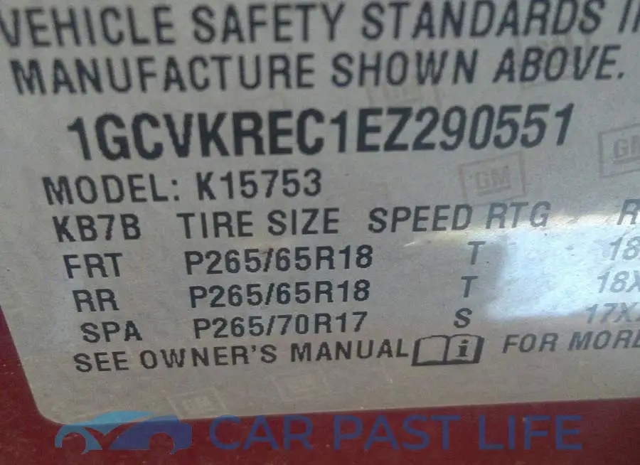 1GCVKREC1EZ290551# 9