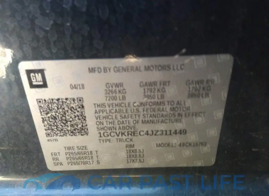1GCVKREC4JZ311449# 9