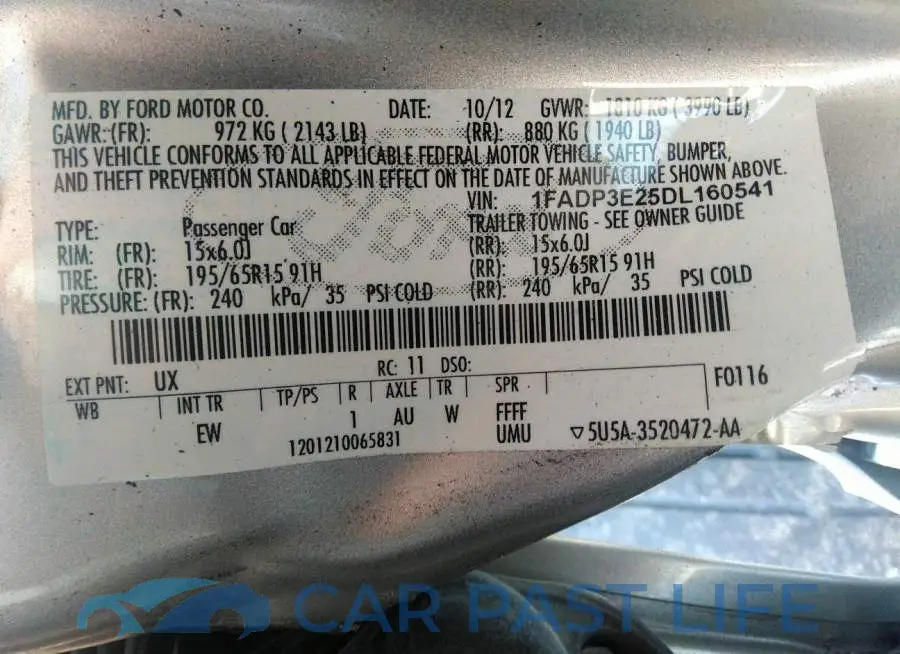 1FADP3E25DL160541# 9