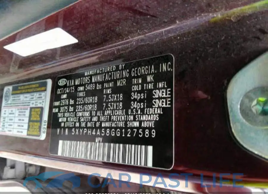 5XYPH4A58GG127589# 9