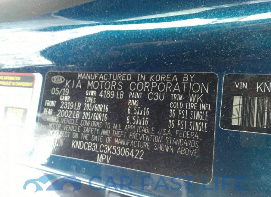 KNDCB3LC3K5306422# 9