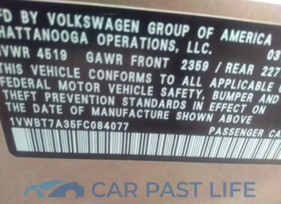 1VWBT7A35FC084077# 9
