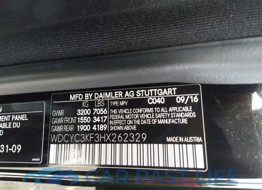WDCYC3KF3HX262329# 9