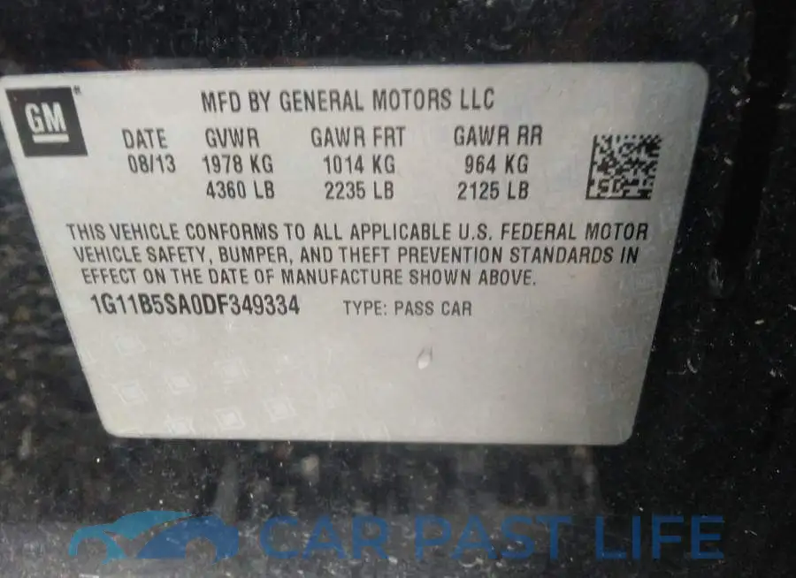 1G11B5SA0DF349334# 9